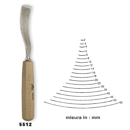 Sgorbia Per Scultori Stubai 520425, Modello 4, Larghezza 25 Mm, Con Manico