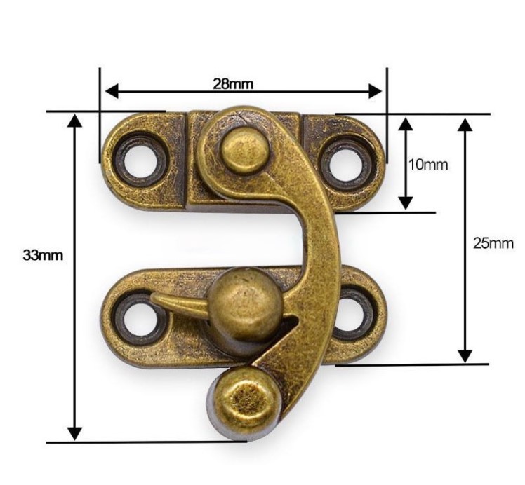20 Ganci Vintage Per Scatole Di Legno - Chiusure Antiche In Ottone Per Portagioie E Scrigni - Foto 3