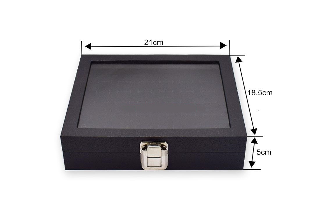 Espositore Inclinato per Anelli FANXI Stile Classico in Pelle PU Nera Supporto per Gioielli Vetrina Negozio Porta Anelli da Dito